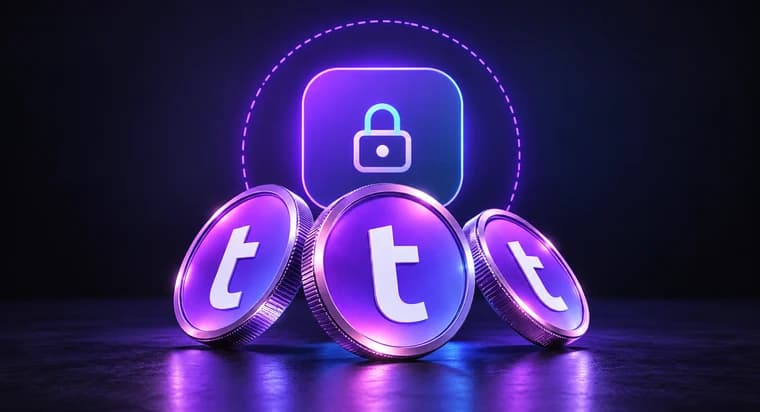 Vote Escrow: three $TOWN coins in front of a glowing lock